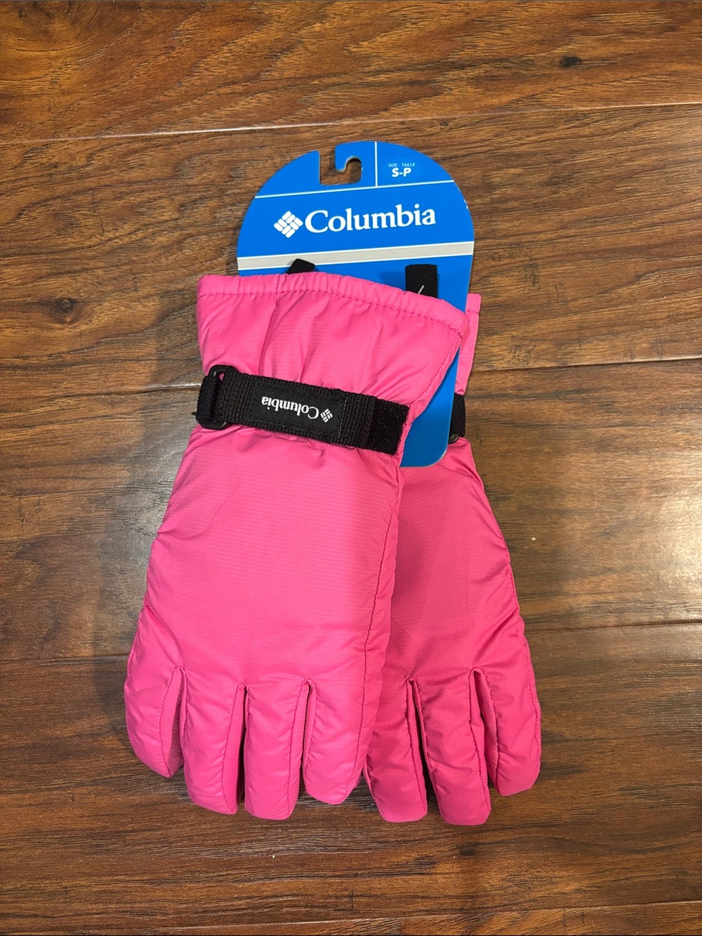 Columbia Pink Winter Gloves with Black Strap
